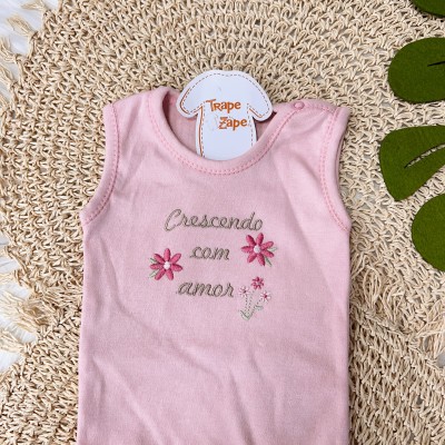 CONJ. DE MALHA 3 PEÇAS - Crescendo com Amor - Rose